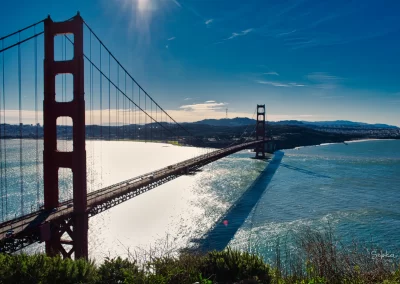 Le fameux Golden Gate bridge à San Francisco.
